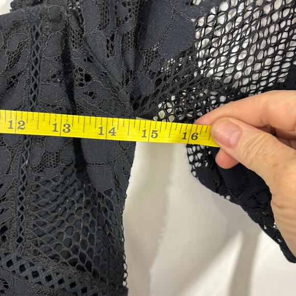 Free People “Be Your Baby” Black Lace Gothic Mini Dress Small - Picture 7 of 7